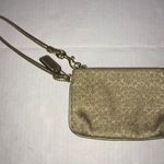 Coach Wristlet Small, Gold Fabric w/ C’s EUC Photo 0