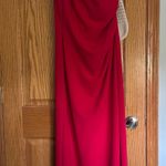 JC Penny One Shoulder Ruffle Red Dress Photo 0