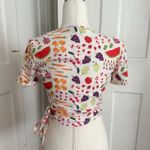 Lisa Says Gah Farmer's Market Wrap Top Size Small White Photo 2