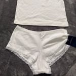 Brandy Melville White Laced Heart Shorts Photo 0