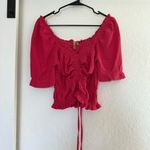 Pilcro Anthropologie  Ruffle Puff-Sleeved Cinched Waist  Smocked Blouse Top Boho Photo 2