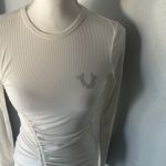 True Religion  White Ruched Long Sleeve Blouse Photo 4