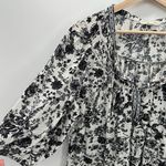 Farmers Market Blouse Women 2X Black White Floral 3/4 Sleeve Loose Rayon Boho Photo 2