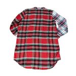 Lands' End NWT Red, Green, Yellow, Blue, and White Land’s End Button Up Flannel Nightshirt Photo 1
