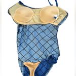 Maxine of Hollywood Blue Diamond One Piece Swimsuit Vintage Photo 4