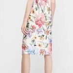 EXPRESS Satin Floral Dress Midi Dress Strapless Small Ruched Back Photo 2