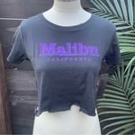 Prince Peter Malibu Crop Top Tee Black Purple Graphic Size Small NWT Photo 2