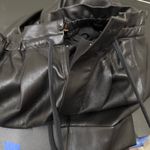 Alice + Olivia  Liliana Black Vegan Leather Faux Leather Paperbag Pants Size XS Photo 8