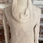 Jeanne pierre   Women's Cream Cable Knit Cowl Neck Sweater Size M Photo 1