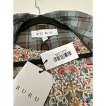 NWT Buru Womens Sage Plaid Open Front Vest Size XS Green Photo 7