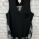Anthropologie Porridge by  Mixed Media Sleeveless Black & White Shell Shirt S Photo 0