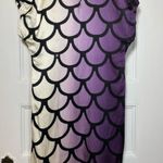 JULIE HAUS Silk Mermaid Print Ombre Straight Fit Mini Shift Dress Size 6 Green Photo 9