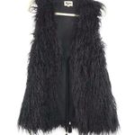 Show Me Your Mumu Faux Fur Vest Sz XS Black Shaggy Country Boho Cottage Gorpcore Photo 1