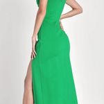 Lulus Green Good Times Only One Shoulder Maxi Dress Size M Photo 4