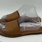 Madewell  The Boardwalk Post Slide Women's Size 8.5 Tan Leather Sandals Thong Photo 0