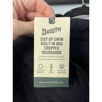 Duluth Trading Womens Suit Up Swim Built in Bra Cropped Rashguard Black Size 12 Photo 5