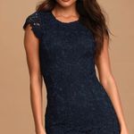 Lulus Romance Language Navy Blue Backless Lace Dress Photo 0