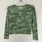 Lucky Brand Long Sleeve Camouflage Cropped T Shirt Women’s Small Green Photo 0