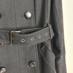 Guess Y2K Black Double-Breasted wool pea trench coat ladies size small belted Photo 3