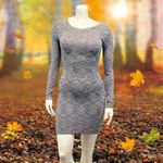 Tart  Women's XS Heathered Gray Fitted Long Sleeve Mini Dress Photo 7