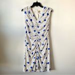 Hugo Boss  Desmala Gathered Mini Dress Blue Dot Fantasy US 4 Photo 4
