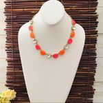 J.Crew  Stunner Orange & Rhinestone Necklace Photo 2