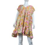 Entro Floral V-Neck Short Sleeve Babydoll Mini High Low Dress Size Large Photo 2
