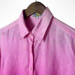 Bella Tu Pink Ombre Linen Button Down Shirt Large Romantic Boho Indie Coastal Size M Photo 2