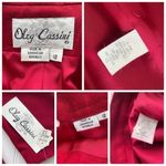 Oleg Cassini  Wool 2pc Skirt Suit Blazer Jacket Ruby Red Size 12 Vintage Rare NWT Photo 4