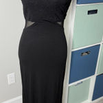 All that jazz Vintage 90s Black Beaded Embellished Mesh Cut-Out Long Maxi Dress Photo 0