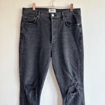 AGOLDE  Nico Black Distressed High Waist Jeans with Holes at Knees size 30 Photo 7
