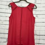 White House | Black Market  Coral Chiffon Sleeveless Blouse Women’s Small Lace Trim Photo 5