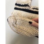 Boho Woven Fringe Shoulder Bag Beach Picnic Casual Bag Beige Black Photo 5