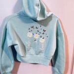 Faded Rose Daisy Print Cropped Hoodie Photo 1
