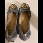 Tory Burch  Gray Leather Flats with Iconic Logo size 6M Photo 8