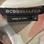 BCBGMAXAZRIA beautiful white pink and brown floral print faux wrap dress small Photo 4