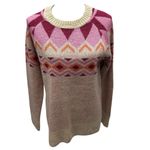 Savanna Jane Nordic Fair Isle Sweater Pastel Colorful Crew Neck Geometric Size S Photo 7