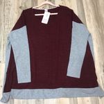 Pink Coconut NWT  Boutique Gray burgundy sweater tunic sz Med Photo 6