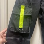 Pretty Little Thing Black Contrast Stitch Neon Trim Cuffed Cargo Pants Photo 5