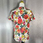Meadow Rue by Anthropologie Floral Roses T Shirt Top Size S White Red Yellow Photo 5