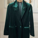 INC International Concepts Green Velvet Double Breasted Blazer S Green Photo 0