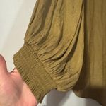 Anthropologie  Womens Blouse Cacee Jacquard Button Down Olive Green size large Photo 4