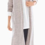 Soma  Long Heather LS Duster Sz. M  Side Splits Midi Length Lightweight Layering Photo 0