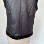 Jaclyn Smith Solid Black Faux Fur Trim Vest Photo 4
