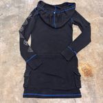 Apple Bottoms Apple bottom Jeans Y2K Hooded Mini Dress Black Blue Womens Small Photo 9