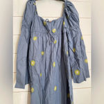 Free People Emory Embroidered MIDI Dress in Blue Combo Photo 4