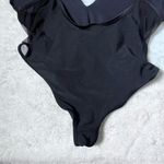 Topshop  Black Plunge Neck One Piece Swimsuit Photo 5