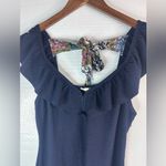 Hem & Thread  S Textured Black Navy A-Line Flattering Mini Dress Photo 2