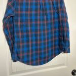 Vacate the Label | Flannel Button Up Shirt Blue Orange Plaid | Women's Small Photo 5