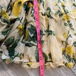 OPT chiffon floral tiered tie side mini dress ruffle sz XS Yellow Photo 3